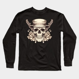 Skull with guns Long Sleeve T-Shirt